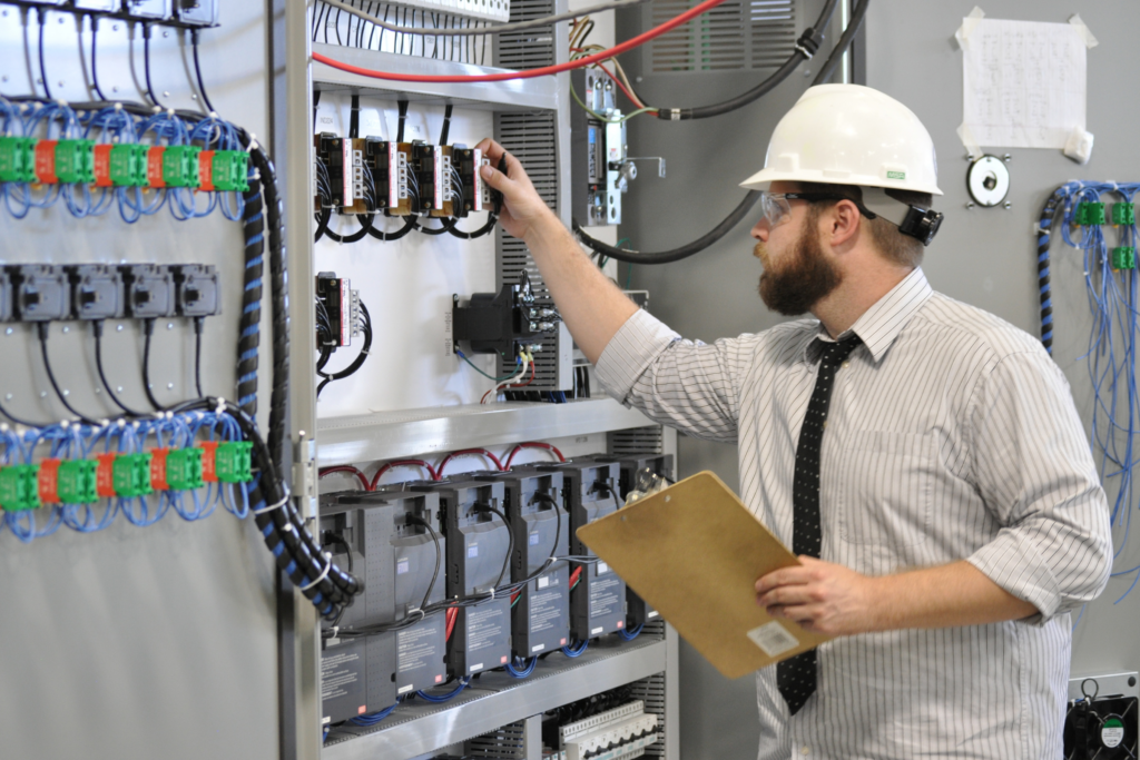 Inspecting a VFD panel 